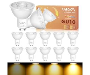 VIIIVA GU10 Led Bulbs Warm White Dimmable-12 Packs,7W 3000K Spotlight Light Bulb, (50W Equivalent) Energy Saving, CRI>80, 510LM, 38° Beam Angle, Non-Flicker, for Home Lighting