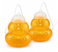 Viilich 2 Pack Wasp Traps, Reusable Yellowjacket Hourglass-Shaped Wasp Nest Killer, Weatherproof Bee-Friendly Wasps Killer for Garden Patio Farm Balcony Camping Kitchen