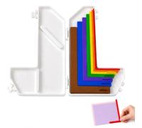 Viilich 7Pcs Paper Crafting Alignment Guides with Storage Box, 1/16 to 1/2 Inch Layering Matting Spacing Positioning Tools, Color Coded Spacers with Size Labels, Border Template for Card Making