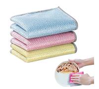 Viilich Pack of 3 Multi-Purpose Wire Dishcloths, Scourer Cleaning Cloth, Multifunctional Non Scratch Wire Dishcloth, for Wet and Dry, Reusable Cleaning Cloths, for Kitchen