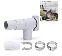Viilich RV Waste Water Drain Tap, 28mm 32mm Universal Heat Resistant ABS Drainage Outlet, Leak-Proof Waste Tank Spare Fitting, Easy Install Plumbing Replacement Part for RV, Caravan, Camper Trailer