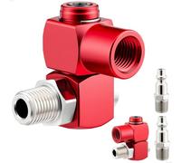 VIILOCK 2 Pack 360 Degree Swivel Air Hose Fittings, 1/4” NPT Industrial Portable Pneumatic Tool Adapter with 1/4” MNPT Quick Connect (Red)
