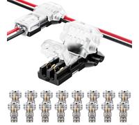 VIILOCK 20Pcs T-Tap 2Pin Quick Wire Splice Connectors LED Strip 20-22AWG T2 | Solderless, Low Voltage Wire Connectors with Locking Buckle