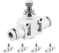 VIILOCK 6mm OD Inline Air Flow Control Valve Push Fit Speed Controller 5Pcs