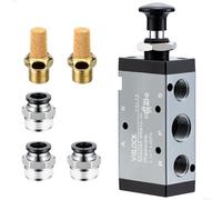 VIILOCK Pneumatic Air Hand Lever Valve, 5 Way 2 Position 3/8”NPT Solenoid Valve Manual Control Direct Driving Type Push-Pull 4R310-10