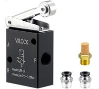 VIILOCK Pneumatic Mechanical Valve, 2 Position 3 Way 1/4”PT Roller Lever Type Normally Closed Air Valve JM-07