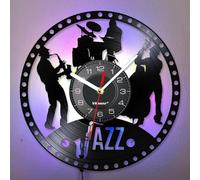 Viiluuxr 12 Inch LED Jazz Instrument Wall Clock - Vinyl Record Design with Remote Control Color Changing Neon Light, Musical performance Theme Night Light for Bedroom Music Store Decor.(Colorful)