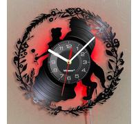 Viiluuxr 12-Inch Vinyl The BeastWall Clock Colorful LED Lights Remote Control Night Light Home Kitchen Child's Room Decor Christmas Birthday Gift The Beauty Cartoon Luminous Clock.