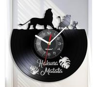 Viiluuxr 12 Inch Vinyl Wall Clock Silent Battery Operated Non-Ticking The Lion African Savannah Animals Home Kitchen Decor Christmas Birthday Gift Kid Creative Clock.