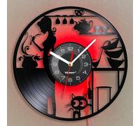 Viiluuxr 30cm Vinyl Wall Clock with LED and Remote Control Colorful Creative Lights Decoration for Kitchen Restaurant Cafe Living Room Idea Christmas New Year Gift for Mother Friends