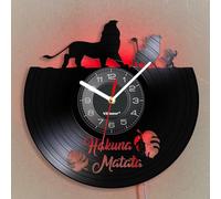 Viiluuxr Vinyl Record LED Wall Clock 12 Inch Neon Clock The Lion Shape Christmas Night Lamp Remote Control Luminous Ambient Mood light Home Kitchen Bedroom Garden Decoration.