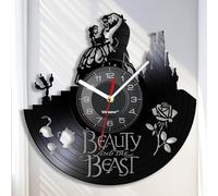 Viiluuxr Vinyl Record LED Wall Clock 12 Inch Silent Beauty Glow in The Dark Neon Beast Kitchen Home Decor Living Bedroom Night Light Remote Control 7 Colors Luminous Cartoon Clock.