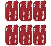 VIIMAKE 6pcs Rectangle 3M Sticky Adhesive Replacement Kit, for Magnetic Car Dashboard Phone Mount Base Sticker Parts, Double Side 3M VHB Tape Adhesive Pads (Red)