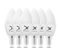 VIIONX E14 LED Light Bulb, 4.9W (40W Equivalent), 470 Lumens, Warm White 2700K, Non-Dimmable, Energy-Efficient Candle Bulb for Table Lamps, Ceiling & Wall Lights (Pack of 6)
