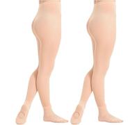 viiotu 2 Pairs Ballet Tights Girls Kids 70 Denier Dance Tights Convertible Stretch Transition Ballet Tights for School Gymnastics Ballet Dancing, (UK, Age, 8 Years, 10 Years, Regular, Pink)