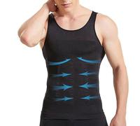 viiotu Compression Vest for Men Shapewear Slimming Vest Tummy Control Body Shaper Undershirt Tank Tops Black