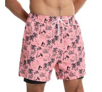 Viisendy Pro Men's Casual Athletic Shorts 2-in-1 Workout Shorts Lounge Beach Swim Shorts Maple Leaf-M
