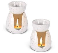 Viitech 2 Pcs Essential Oil Burner, Ceramic Wax Burner with Tealight Holder, Removable Bowl Heat-Resistant Wax Melt Burner for Home Spa Yoga and Meditation