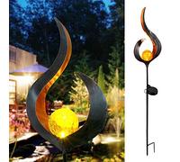 Viitech Solar Lights Outdoor Garden, Metal Solar Flame Lights with Hollow Flame Effect, Waterproof Solar Torch Lights Garden Ornaments Landscape Lighting Auto On/Off for Pathway Yard Patio Decoration