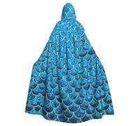 Viiuhvjbj Blue Fish Scale. Print Unisex Hooded Cloak Cape Adult Halloween Christmas Cosplay For Witch & Wizard Party