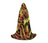 VIIUHVJBJ Carnivorous Plant Print Hooded Cape For Teens - Cloak For Halloween Cosplayâ€‹ Carnival Theme Party Costume