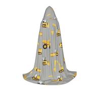 VIIUHVJBJ Construction Trucks Print Hooded Cape For Teens - Cloak For Halloween Cosplayâ€‹ Carnival Theme Party Costume