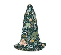 VIIUHVJBJ Cute Dinosaur Print Hooded Cape For Teens - Cloak For Halloween Cosplayâ€‹ Carnival Theme Party Costume