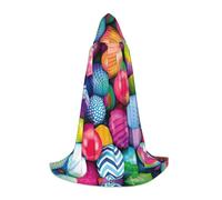 VIIUHVJBJ Easter Eggs Print Hooded Cape For Teens - Cloak For Halloween Cosplayâ€‹ Carnival Theme Party Costume