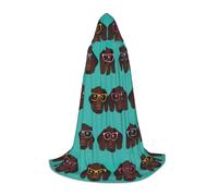 VIIUHVJBJ German Shorthaired Pointer In Glasses Print Hooded Cape For Teens - Cloak For Halloween Cosplayâ€‹ Carnival Theme Party Costume
