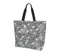 Viiuhvjbj Silver Sequin Sparkle Pattern Print Women'S Large Tote Bag Shoulder Handbag For Work School Travel Shopping Daily Use