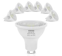 VIIVUU GU10 LED Bulb, 5W GU10 LED Bulb, Cool White GU10 LED Bulbs, Replaces 50W Halogen Lamps, GU10 LED Spot Light Bulb 38° Beam Angle, for Recessed Spotlights, Ceiling Lights, 6 Pieces