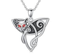 VIJASHOP Celtic Knot Necklace for Women Trinity Celtic Knot Pendant Celtic Triquetra Jewelry Valentine's Day Mother's Day Gifts for Mom Girlfriends, Copper, Cubic Zirconia