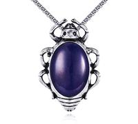 VIJASHOP Natural Beetle Beetle Pendant Necklace for Women with Beetle Pendant Beetle Jewelry Birthday Gift for Entomological Hobbies, Stainless Steel, No Gemstone