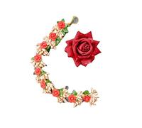 VIJAY ARTS Artificial Flower Hair Pins for Women and Girls, Handmade Wedding Hair Accessories, Decoration for All Hair Types (Design 8)