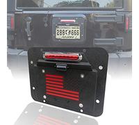 Vijay Tioyar Spare Tire Delete License Plate Relocation Kit w/Plate Illuminate Light & Third Brake Light for 2007-2017 Wrangler JK JKU & Unlimited