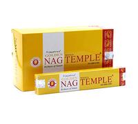 Vijayshree Golden Nag Hand-Rolled Incense Sticks | Authentic Indian | Purifying & Relaxing Aroma | (1 Pack, Temple)