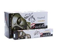 Vijayshree Golden Nag Hand-Rolled Incense Sticks | Authentic Indian | Purifying & Relaxing Aroma | 15g pack : (3 Packs, Bhudda)