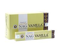 Vijayshree Golden Nag Hand-Rolled Incense Sticks | Authentic Indian | Purifying & Relaxing Aroma | 15g pack : (3 Packs, Vanilla)