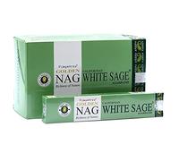 Vijayshree Golden Nag Hand-Rolled Incense Sticks | Authentic Indian | Purifying & Relaxing Aroma | 3 Packs | White Sage