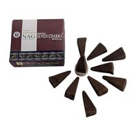 Vijayshree Golden Nag Incense Cones - Natural Aromatherapy - 10 Cones + Holder (1 Pack, 7 Chakras)