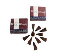 Vijayshree Golden Nag Incense Cones - Natural Aromatherapy - 10 Cones + Holder (2 Packs, 7 Chakras)