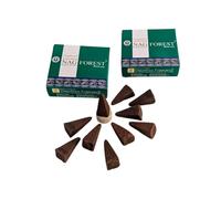 Vijayshree Golden Nag Incense Cones - Natural Aromatherapy - 10 Cones + Holder (2 Packs, Forest)