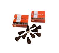 Vijayshree Golden Nag Incense Cones - Natural Aromatherapy - 10 Cones + Holder (2 Packs, Mantra)
