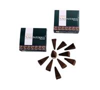 Vijayshree Golden Nag Incense Cones - Natural Aromatherapy - 10 Cones + Holder (2 Packs, Patchouli)
