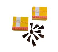 Vijayshree Golden Nag Incense Cones - Natural Aromatherapy - 10 Cones + Holder (2 Packs, Temple)