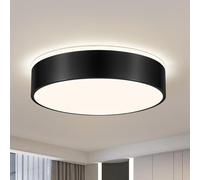 Vikaey Modern Ceiling Lights,LED Black Metals Bedroom Light 4000K,36W Flush Ceiling Lamp for Living Room Kitchen Bathroom Hallway Dining Room Lounge,15.75 in