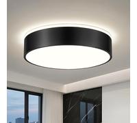 Vikaey Modern Ceiling Lights,LED Black Metals Bedroom Light 4000K,36W Flush Ceiling Lamp for Living Room Kitchen Bathroom Hallway Dining Room Lounge,15.74 in