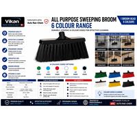 Vikan 12" 300mm Sweeping Brush Head Stiff Bristle Hard Broom Garden Yard