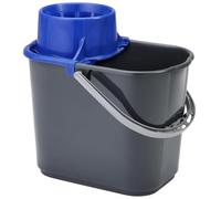 Vikan 16L Heavy Duty Professional Grey Mop Bucket with Colour Coded Wringer Options (Blue)