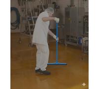 Vikan 29603/77543 Floor Squeegee with Replacement Cassette, 600mm, Ultra Hygienic Handle 1300mm, Blue